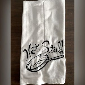 Embroidered kitchen tea towel